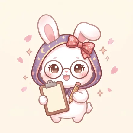 メガネをかけてメモを持つさくら